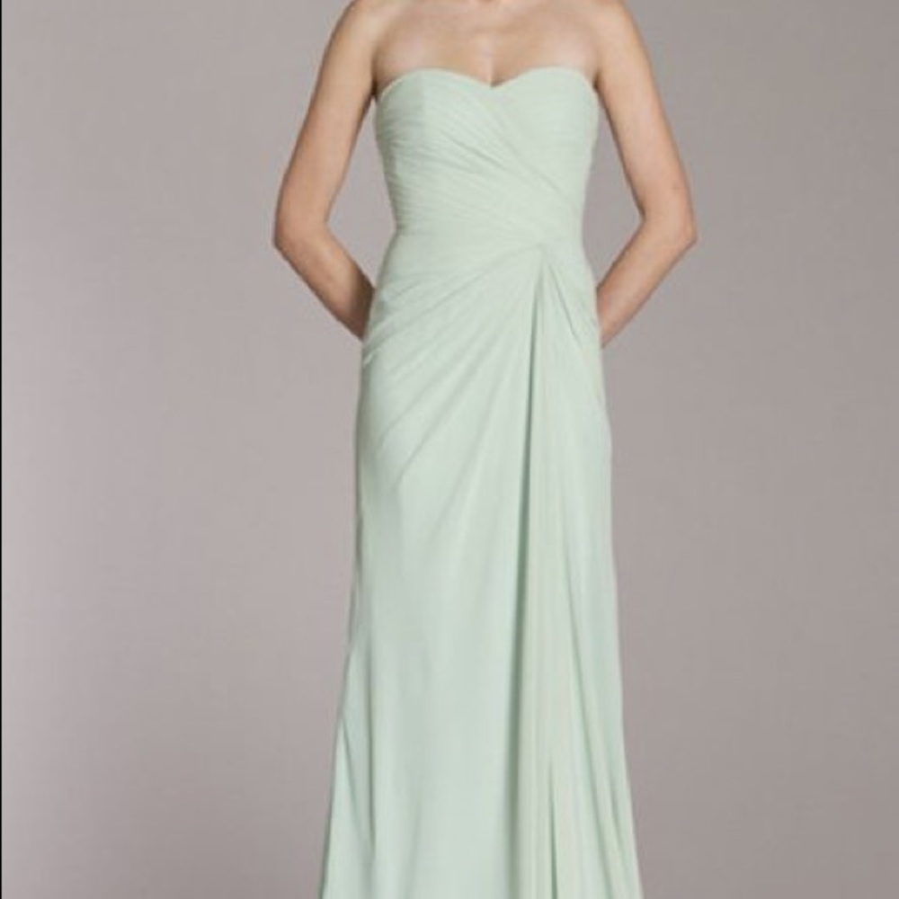 monique lhuillier bridesmaids strapless tulle